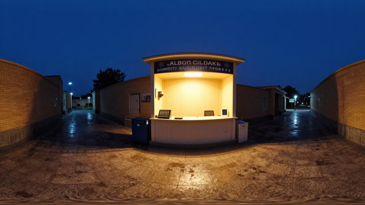 Night Access Station in Skylit Jizzakh Passageway in inside a skylit passageway in Jizzakh