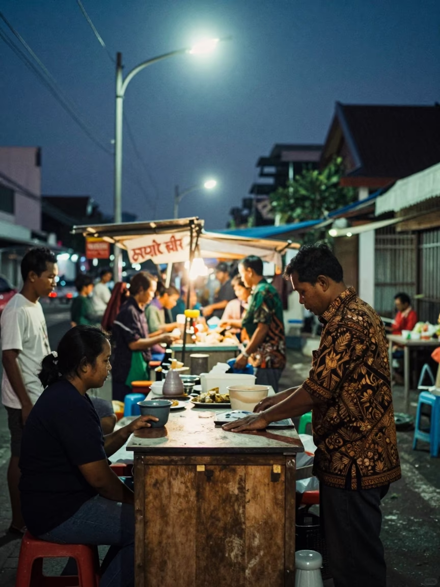 Night Activity in Denpasar in in Denpasar, Indonesia