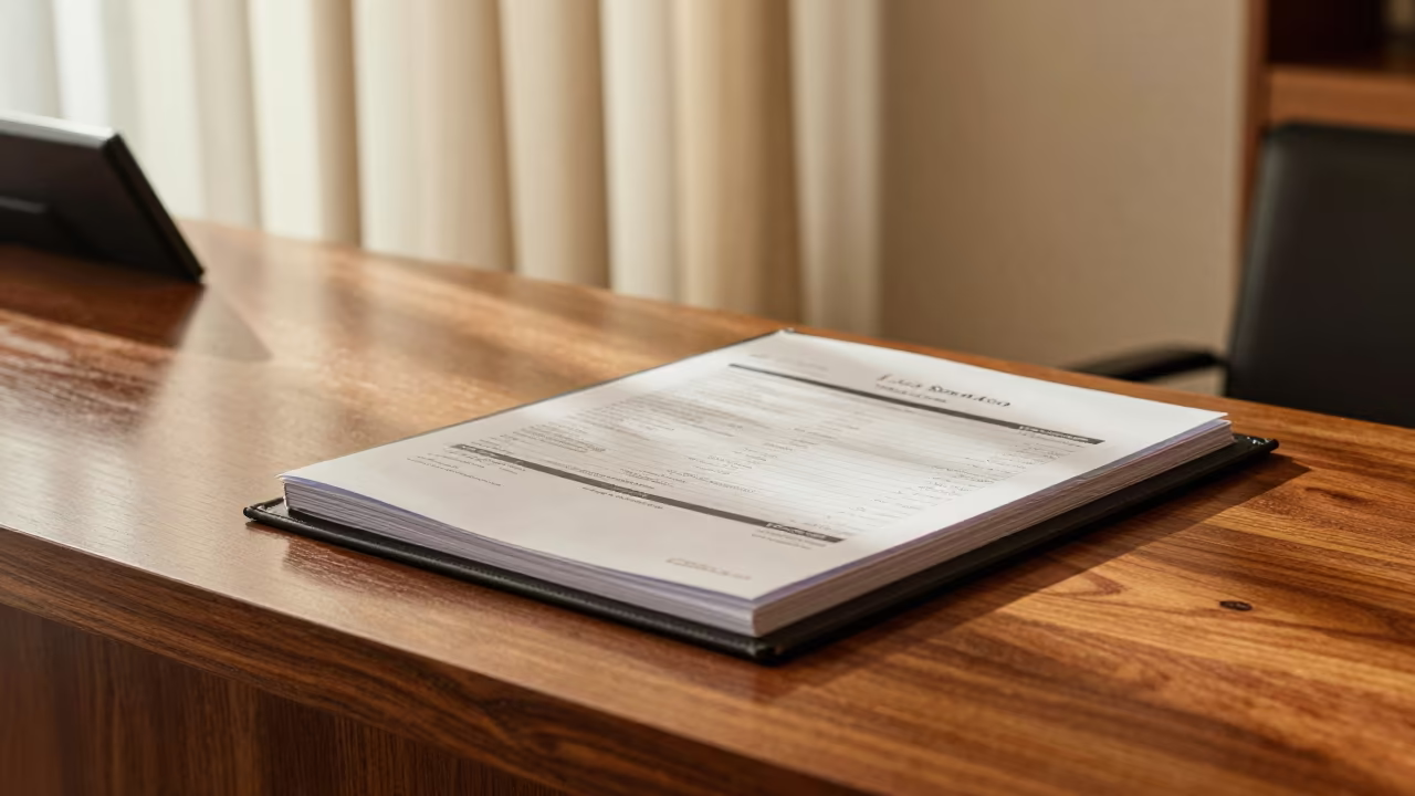 Night Audit Binder Shelf in San Pedro Hotel Lobby in inside a hotel lobby in San-Pédro