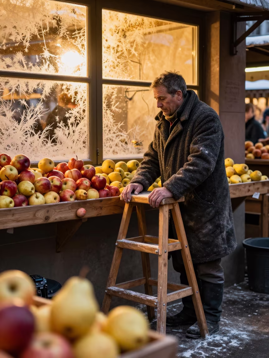 Night Baker in Strasbourg Market Hall in in a market hall in Strasbourg