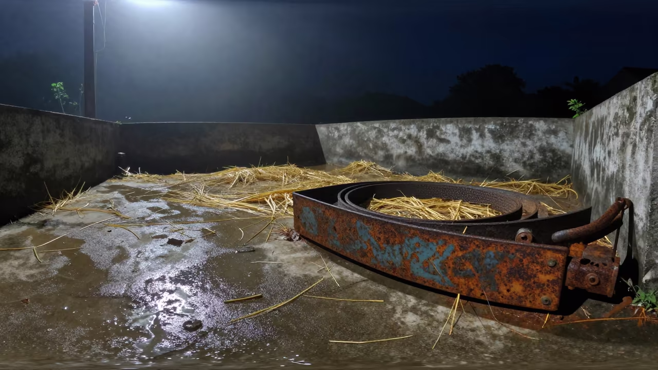 Night Barn Fan Belt Drawer Meghalaya in inside a ranch corral in Meghalaya