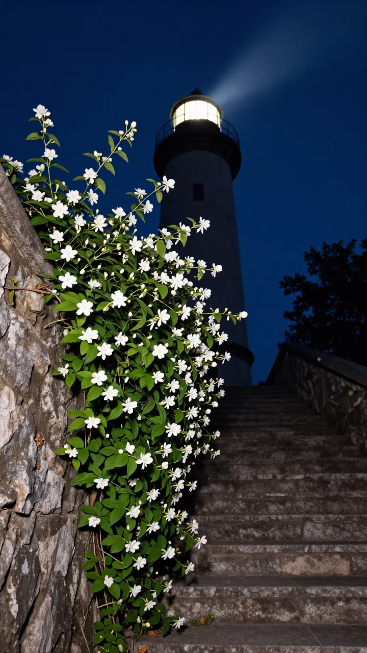 Night Blooming Jasmine Vine Hungarian Staircase in at the base of a monumental staircase in Hungary