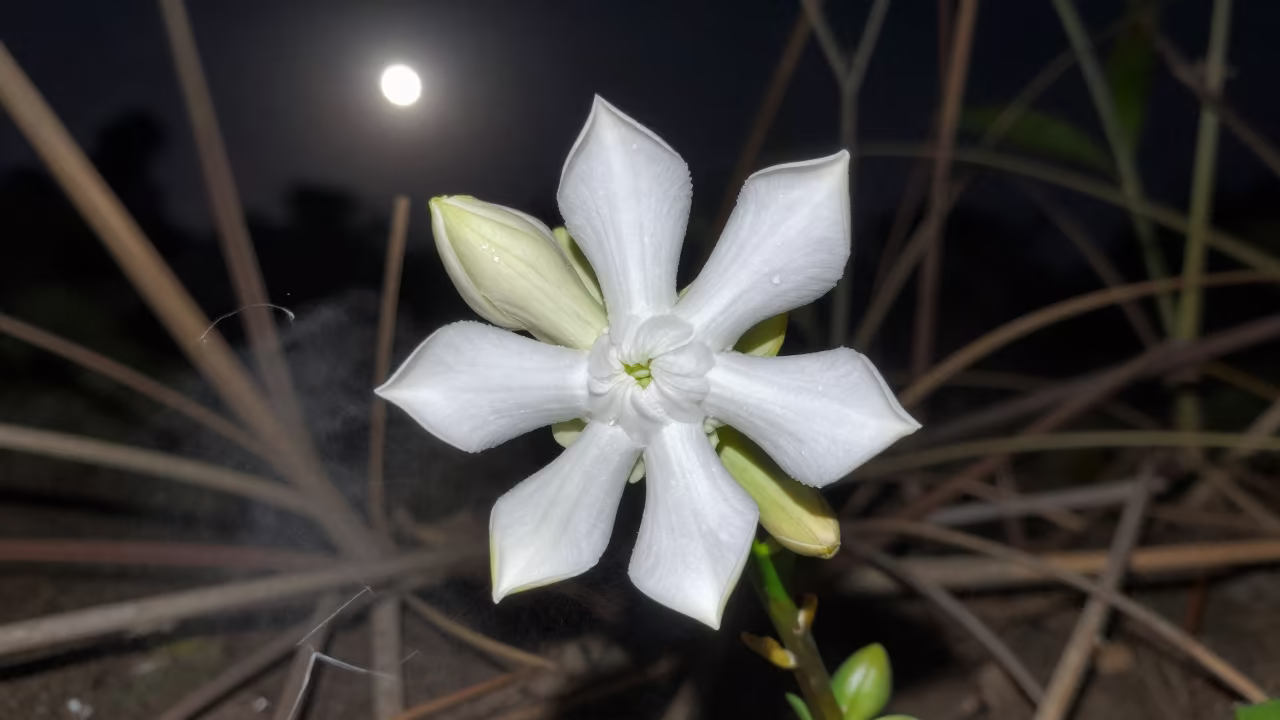 Night Blooming Tuberose in Ecuador Moonlight in in Ecuador