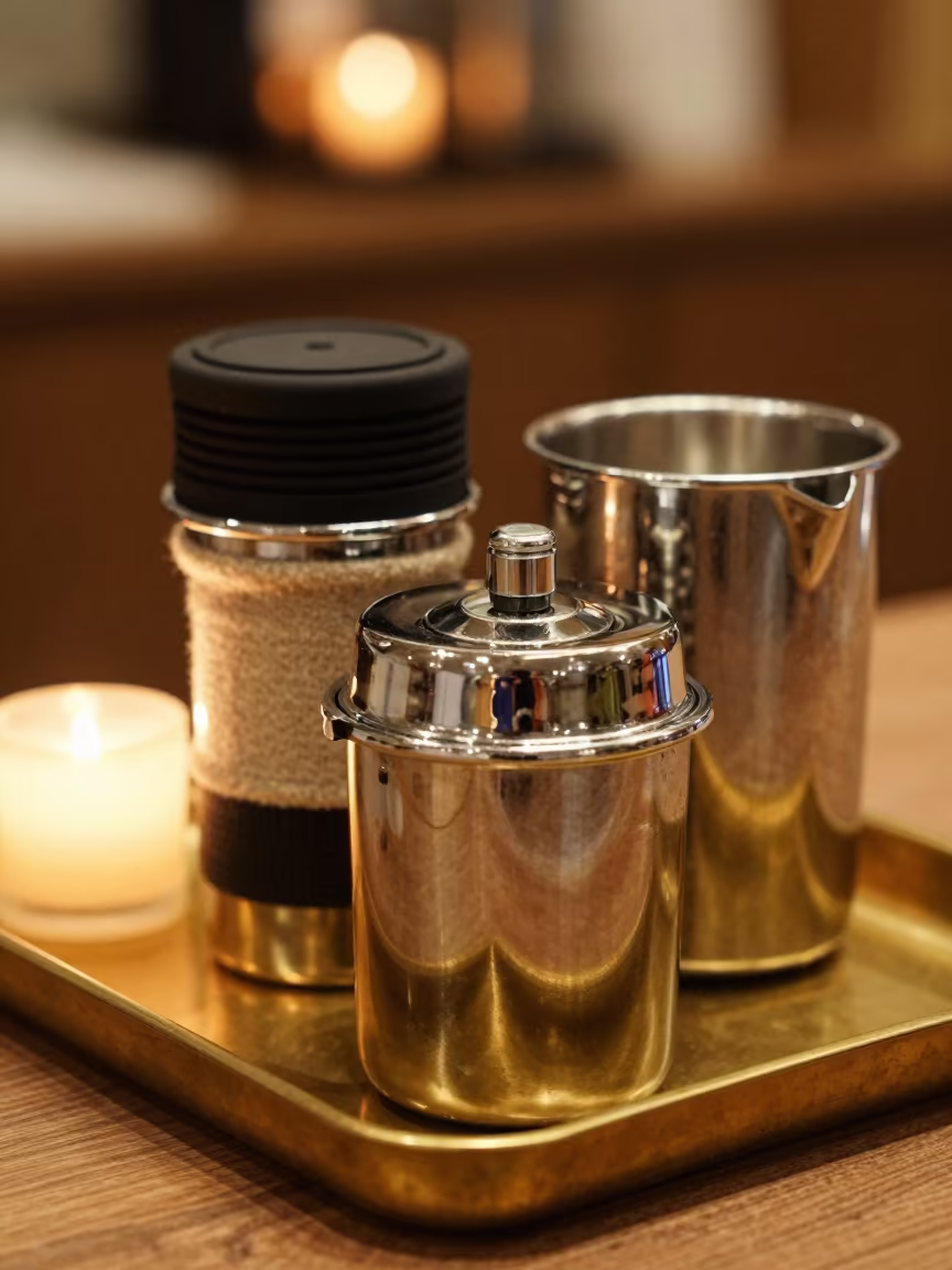 Night Coffee Urn Gasket Tray Spa Nikko in inside a spa reception in Nikko