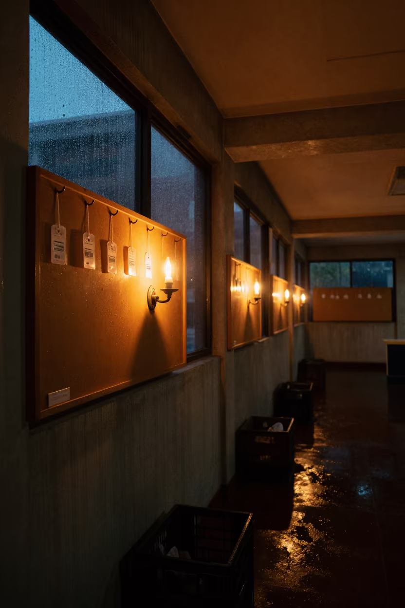 Night Dispatch Wash Tag Board in Umuahia Office in inside a dispatch office above the dock in Umuahia