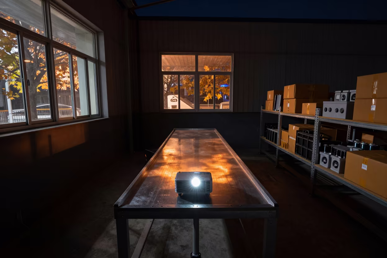 Night Grading Bench in Shanghai Fulfillment Station in at a fulfillment packing station in Xintiandi, Shanghai