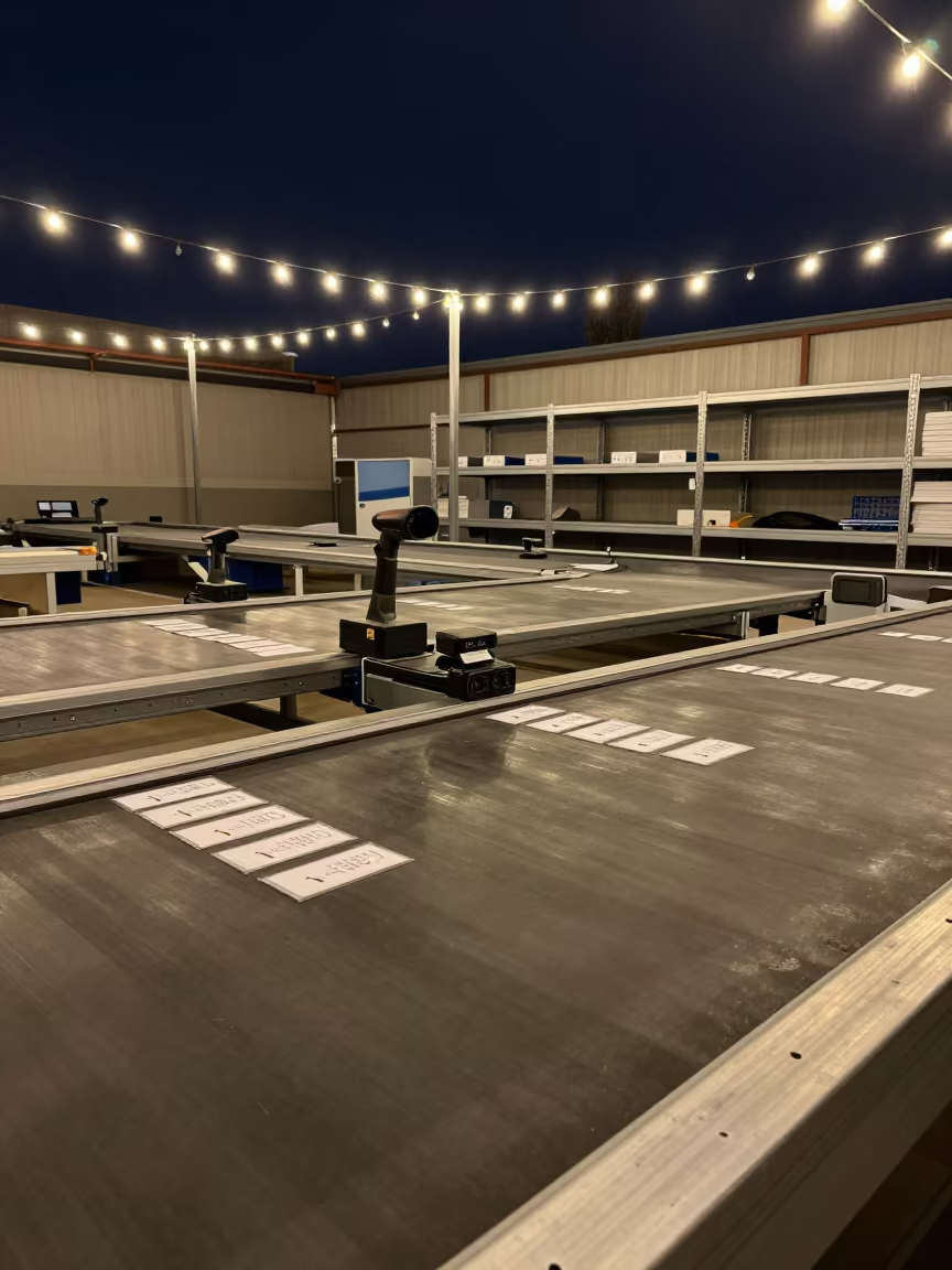 Night Inventory Scan at Nabatieh Sorting Belt in at a parcel sorting belt in Nabatieh