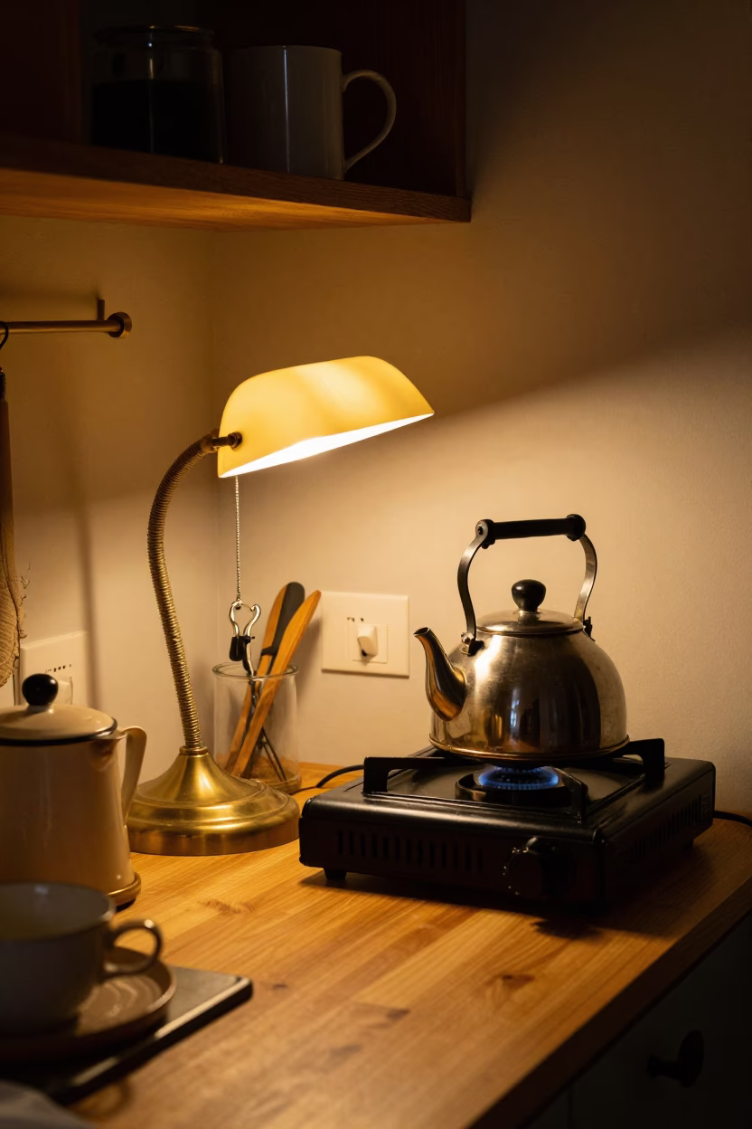 Night Kitchen in Krakow at Deep In The Night Light in in Krakow, Poland