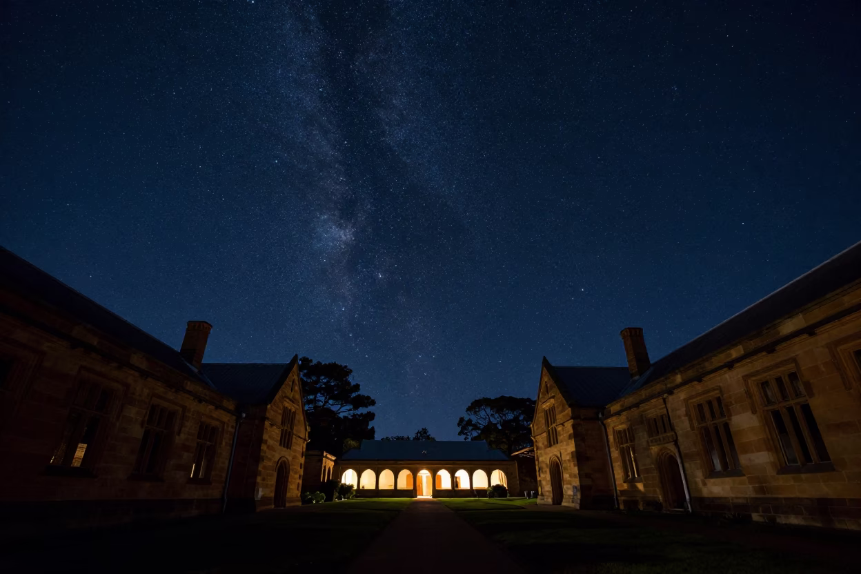 Night Landscape in Perth at The Deepest Night Sky Light in in Perth, Western Australia, Australia