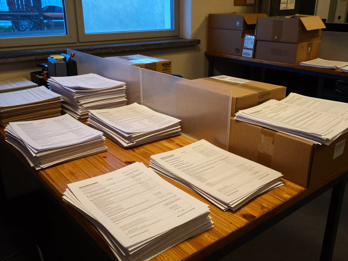 Night Ledger Desk in Chlef Packing Station in at a fulfillment packing station in Chlef