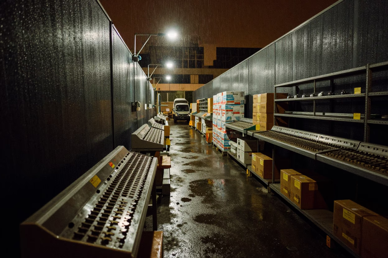 Night Logistics Key Board Tainan Fulfillment Station in at a fulfillment packing station near Tainan