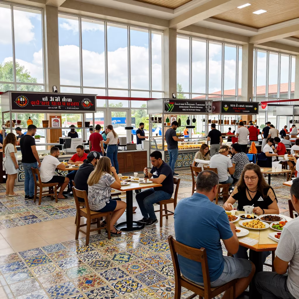 Night Market Food Court in Ankara Hall in in a ceremonial hall in Ankara