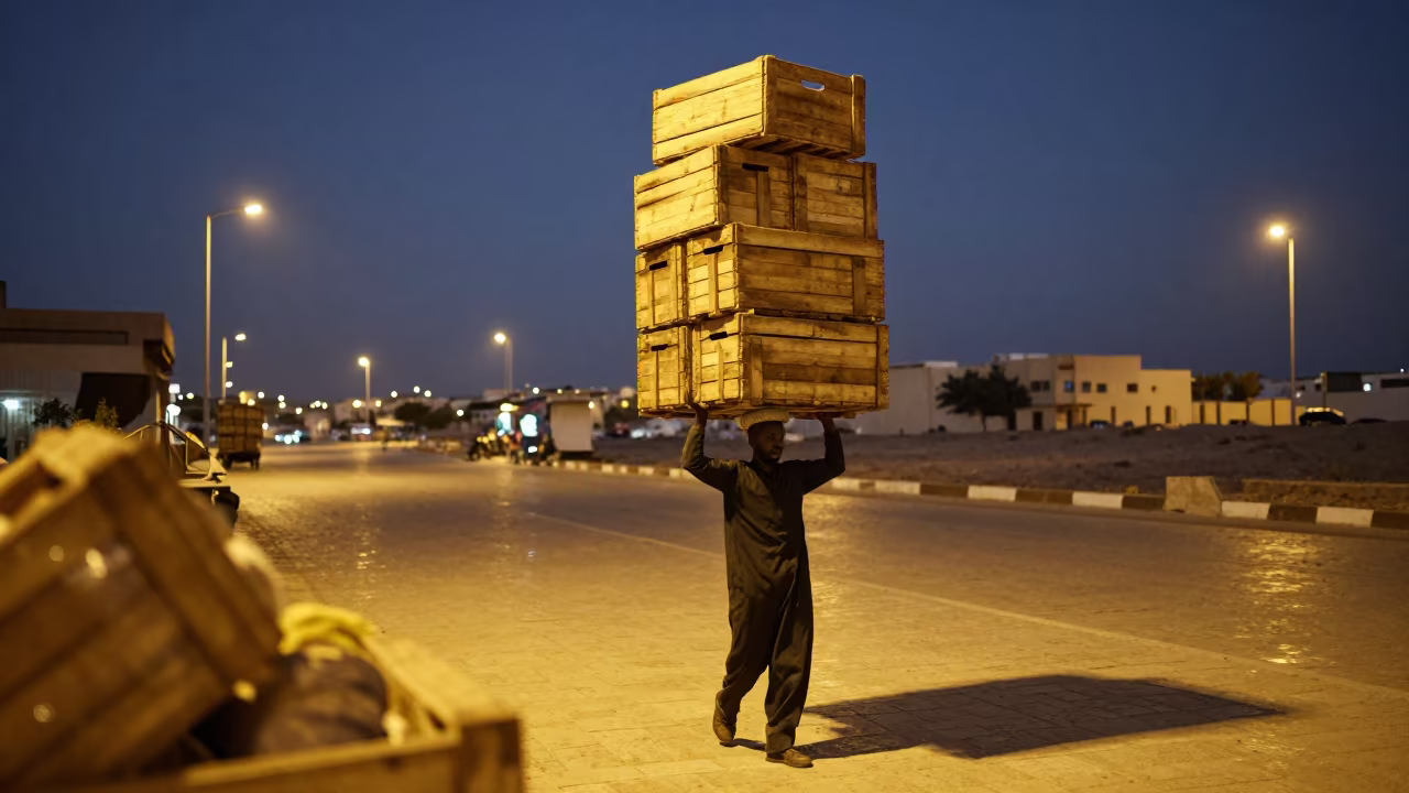 Night Market Porter in Algiers in in Algiers