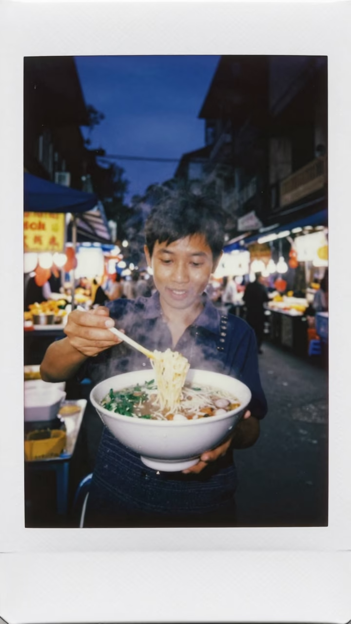 Night Market Street Food Scene with Condensation on Bowl in Hanoi Vietnam in in Hanoi, Vietnam