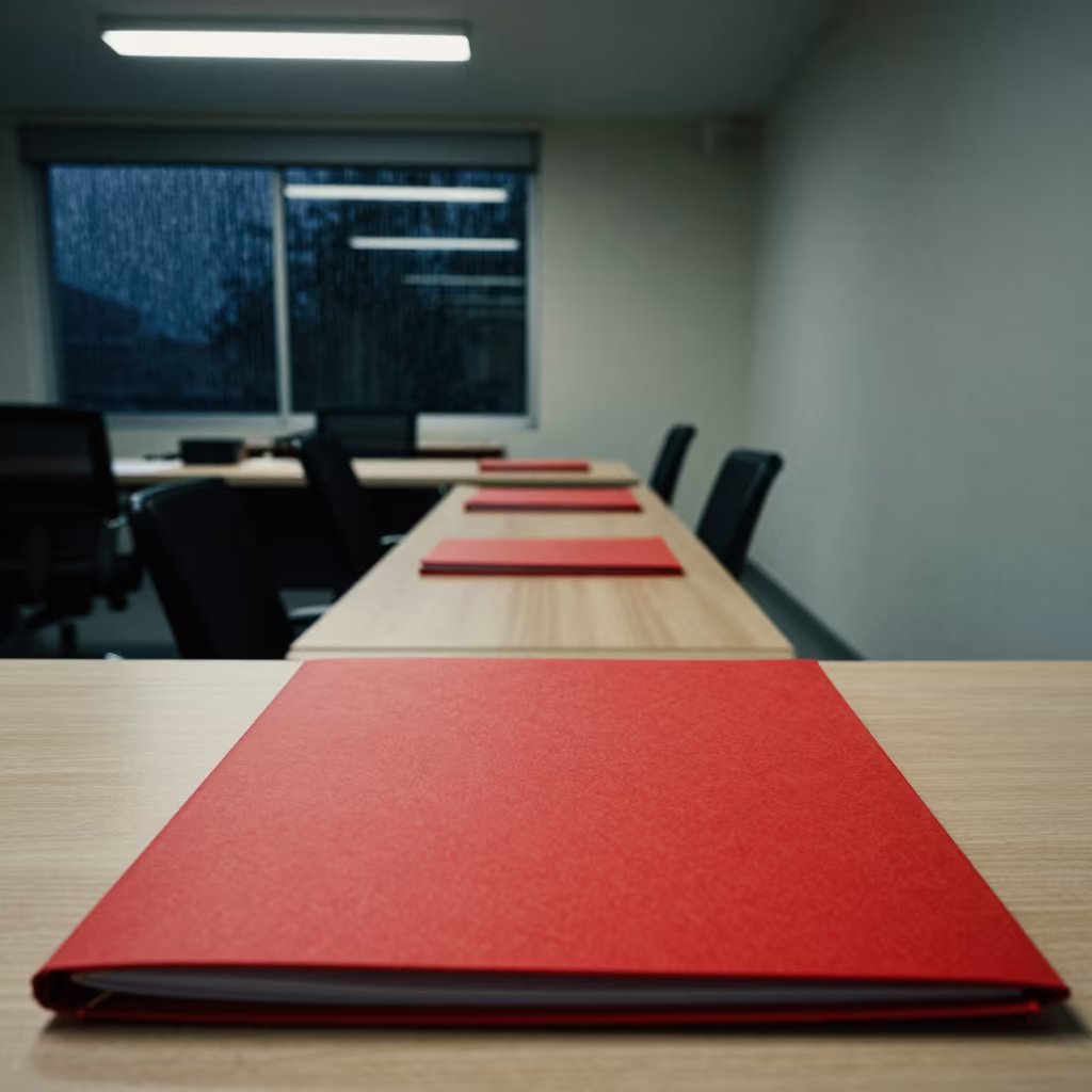 Night Office Card Dispute Folder Bogota in inside an open-plan office bay in Bogota