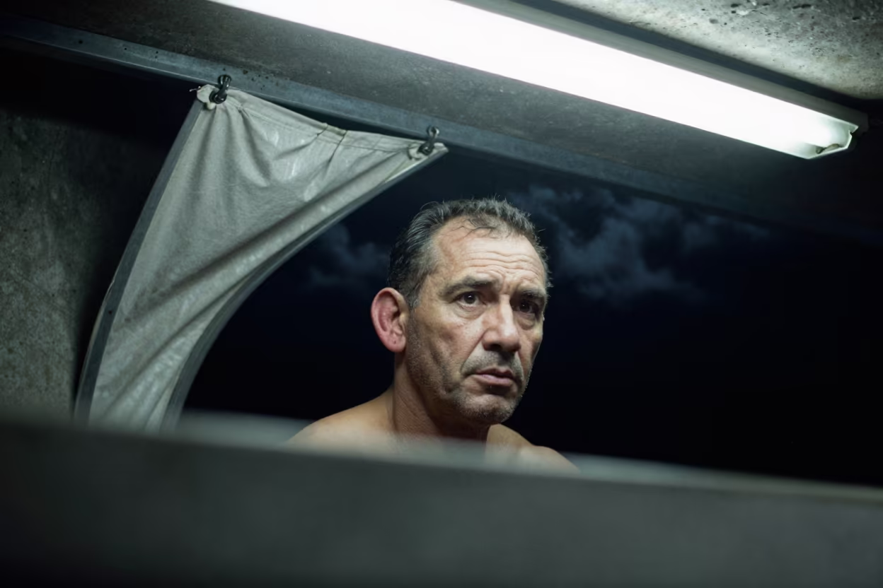 Night Portrait of Retired Fighter in Guiglo in in Guiglo