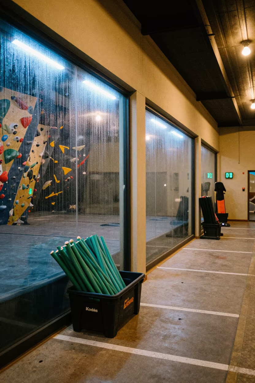 Night Repair Bin Climbing Gym Hargeisa Monsoon in inside a climbing gym warmup zone in Hargeisa