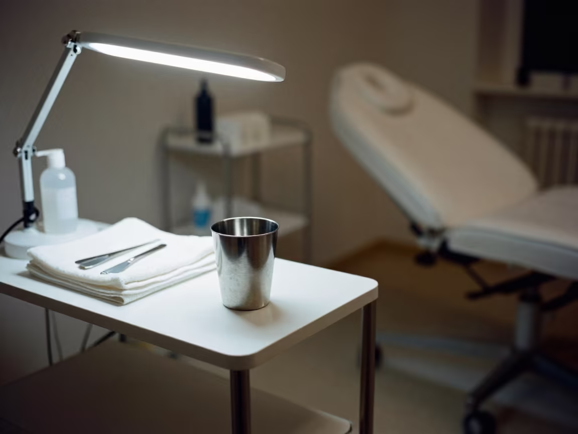 Night Sanitation in Leipzig Salon Till Cup in inside a skincare treatment room in Leipzig