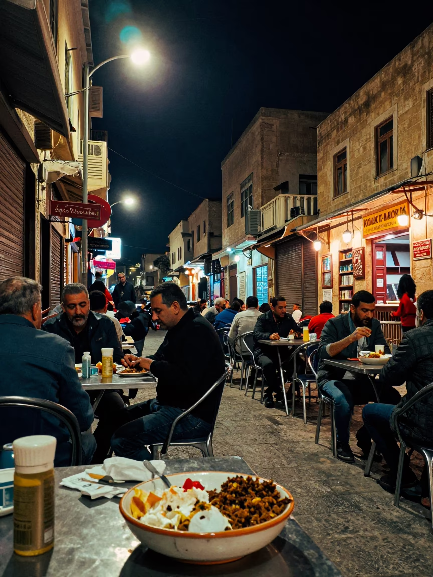 Night Scene after dark in Alexandria in in Alexandria, Egypt