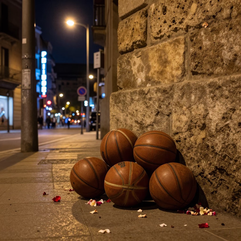 Night Scene after dark in Barcelona in in Barcelona, Spain