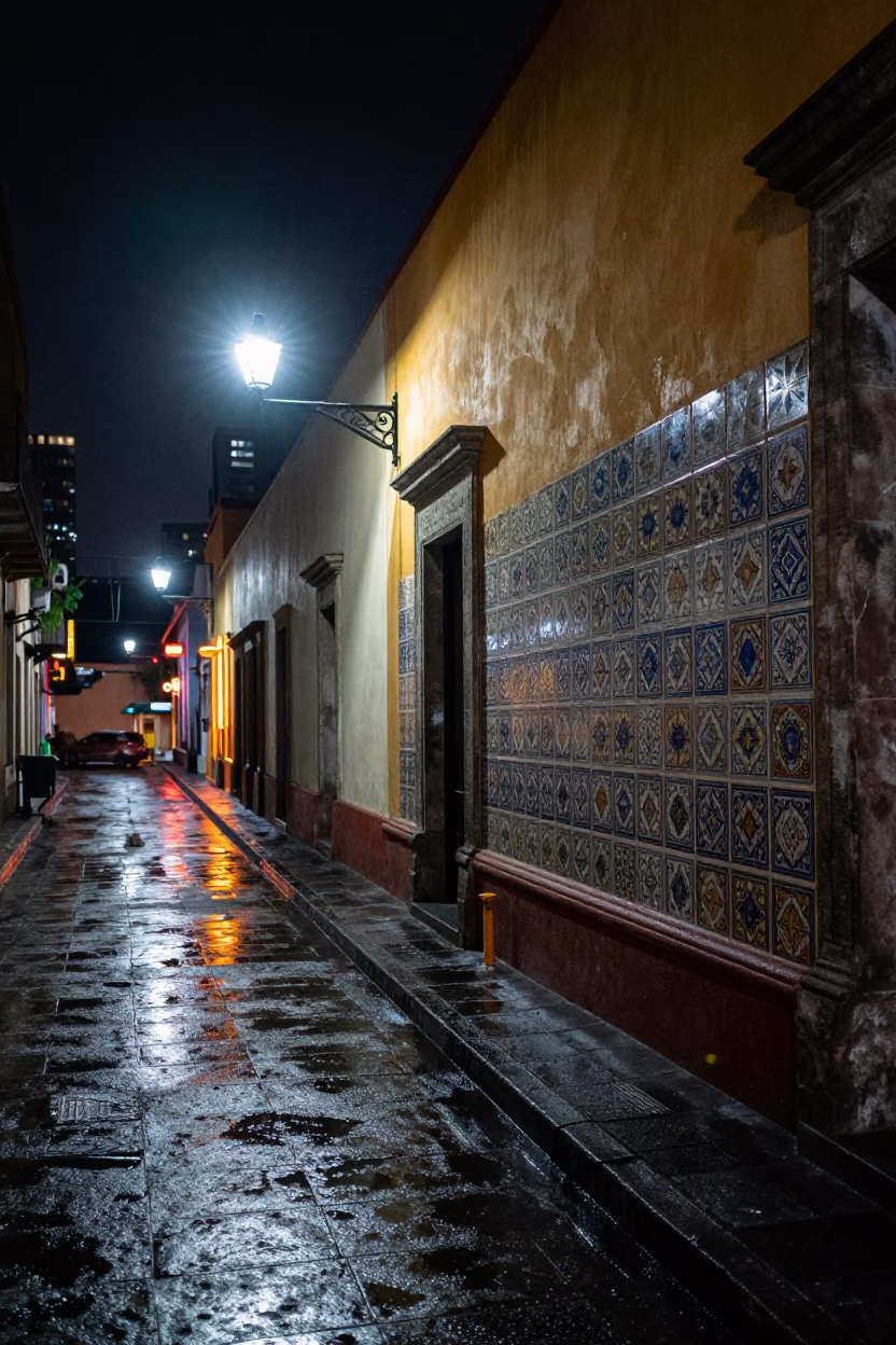 Night Scene after dark in Mexico City in in Mexico City, Mexico