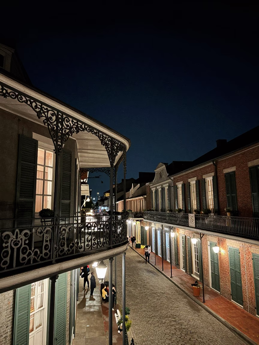 Night Scene at The Deepest Night Sky Light in New Orleans in in New Orleans, Louisiana, United States