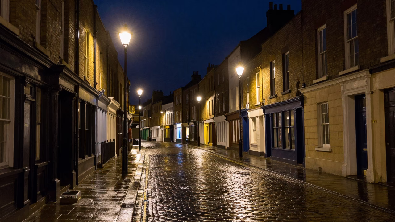 Night Scene in Bristol at The Deepest Night Sky Light in in Bristol, United Kingdom