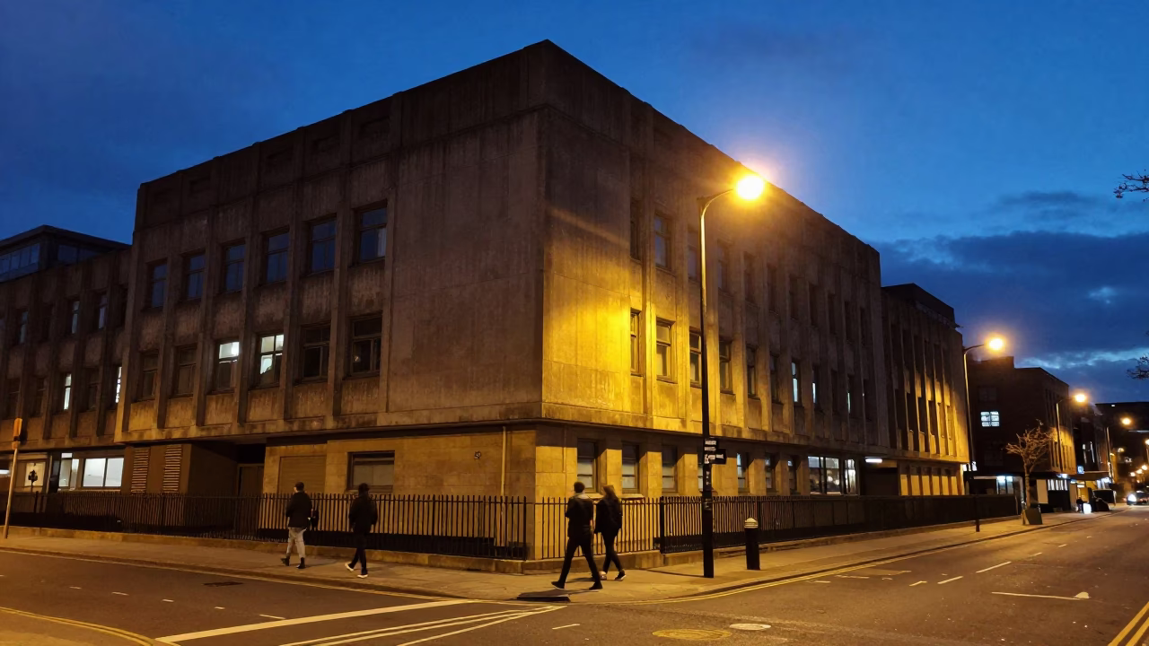 Night Scene in Bristol at The Predawn Darkness Light in in Bristol, United Kingdom