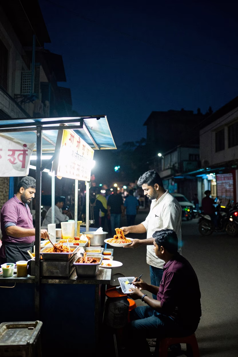 Night Scene in Delhi at The Deepest Night Sky Light in in Delhi, India