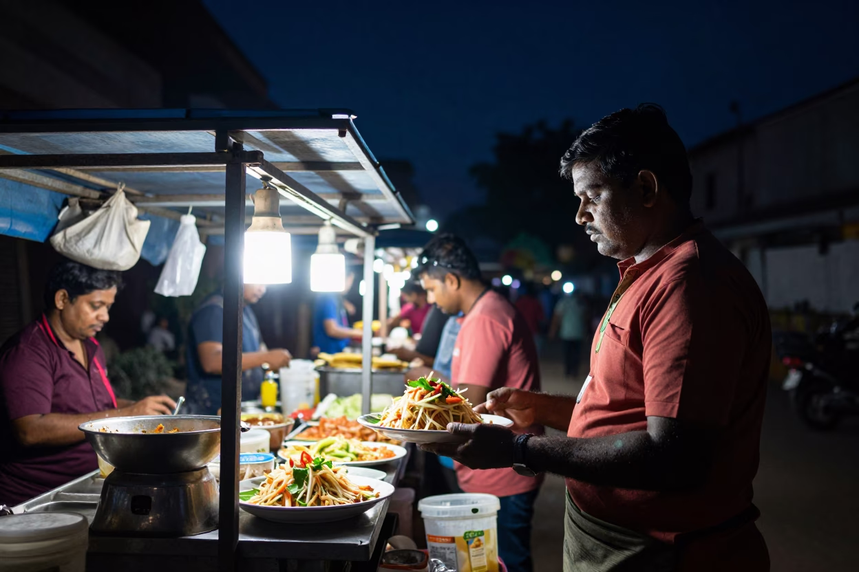 Night Scene in Hyderabad at The Deepest Night Sky Light in in Hyderabad, India