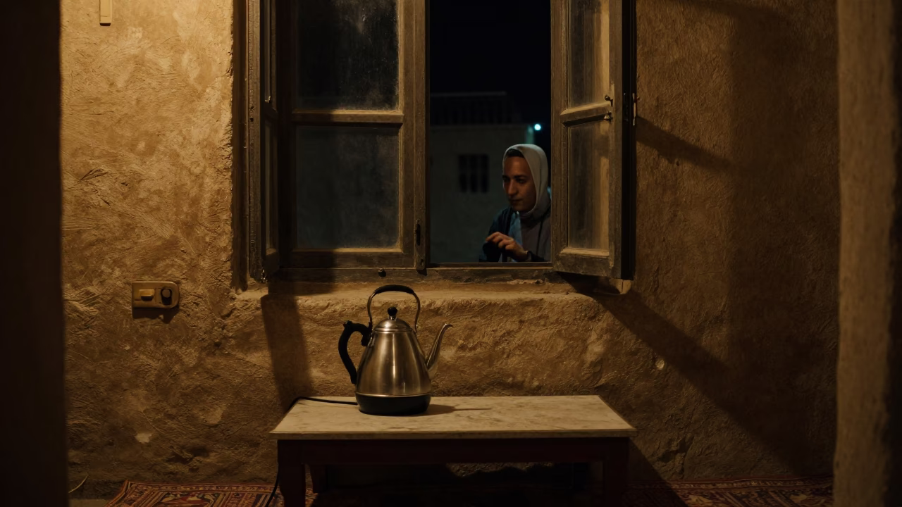 Night Scene in Luxor at Late At Night Light in in Luxor, Egypt