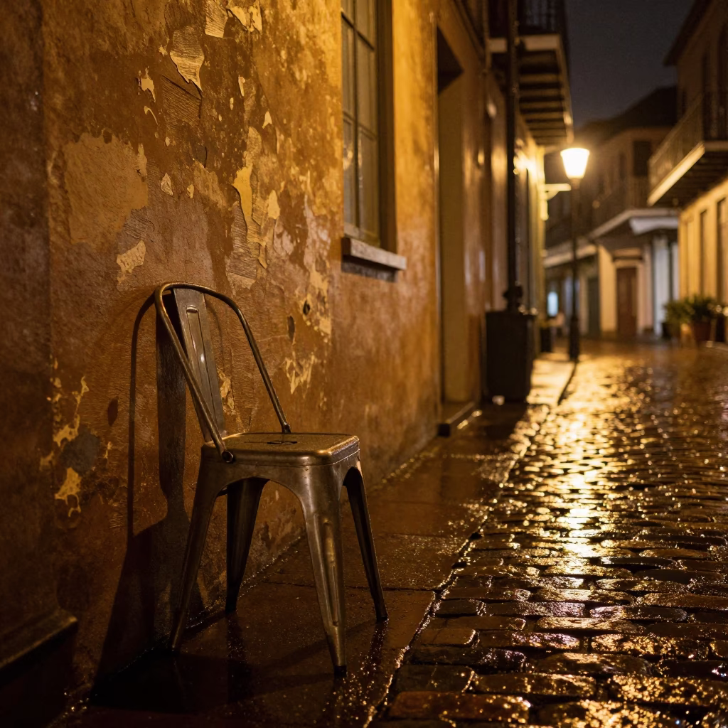Night Scene in New Orleans at Deep In The Night Light in in New Orleans, Louisiana, United States