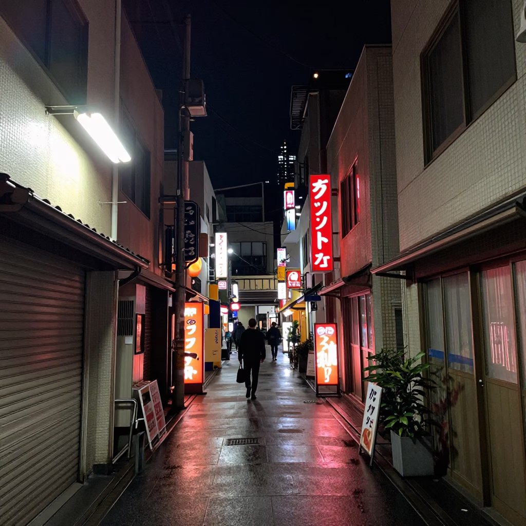Night Scene in Tokyo at The Deepest Night Sky Light in in Tokyo, Japan