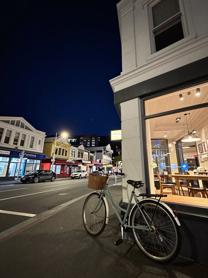 Night Scene in Wellington at The Deepest Night Sky Light in in Wellington, New Zealand