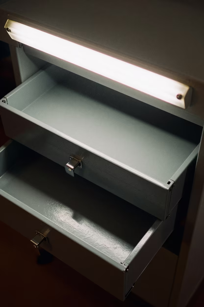 Night Shelf Exam Stirrup Drawer Kaduna in on a workshop shelf in Kaduna