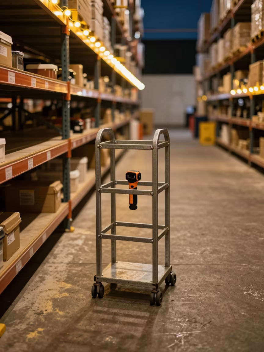 Night Shift Courier Rack in Hamilton Cross Dock in inside a cross-dock lane in Hamilton