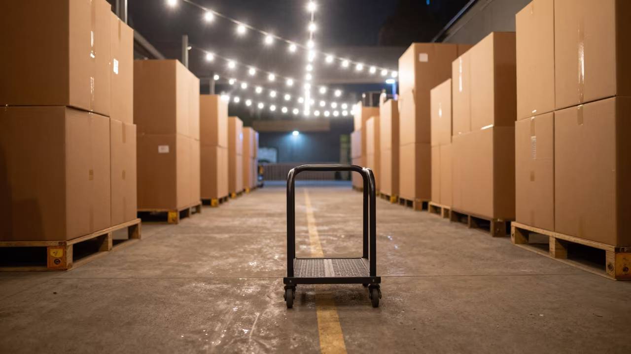 Night Shift Courier Rack in Puebla Cross-Dock in inside a cross-dock lane in Puebla