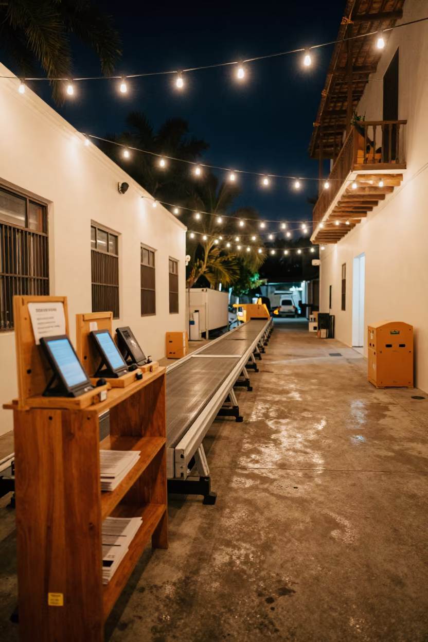 Night Shift Delivery Scan Shelf Cartagena in at a parcel sorting belt in Cartagena