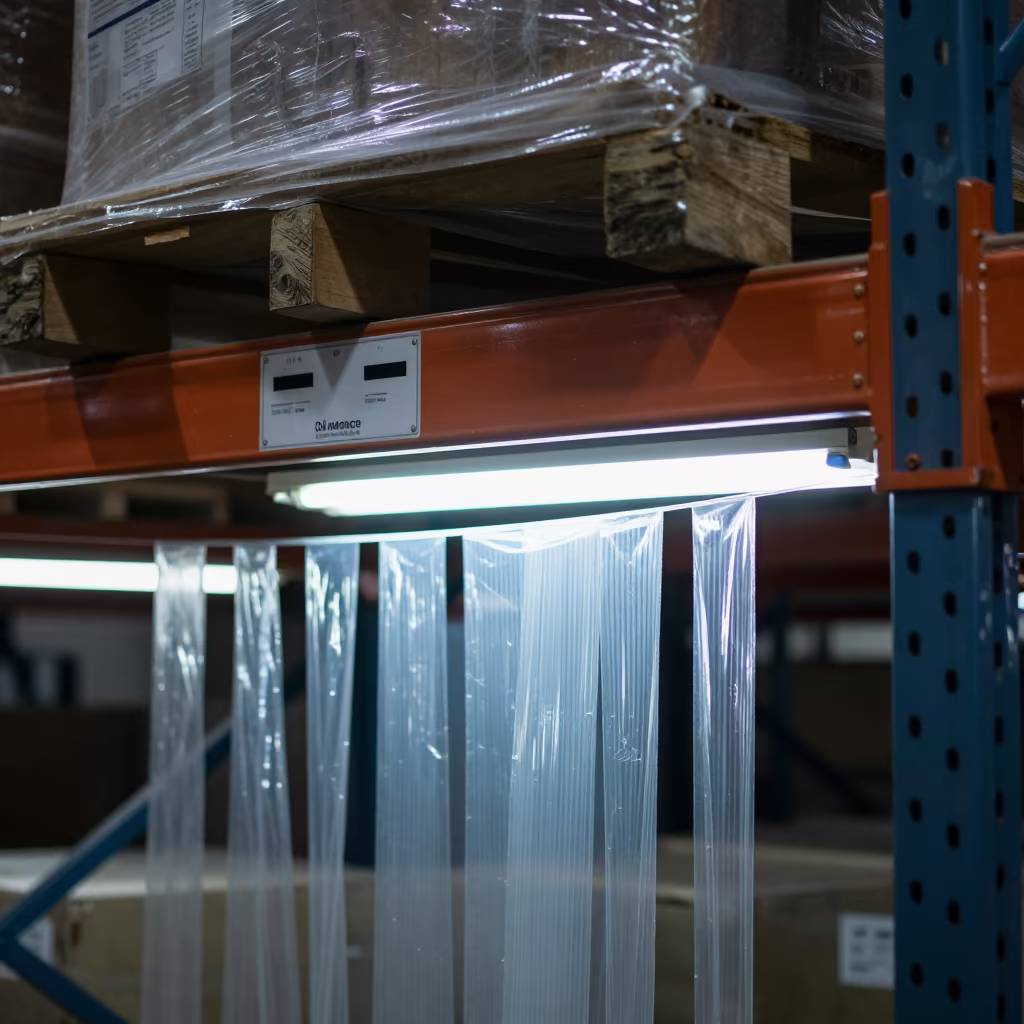 Night Shift Logistics Rack With Labels in at a fulfillment packing station in Ahmedabad