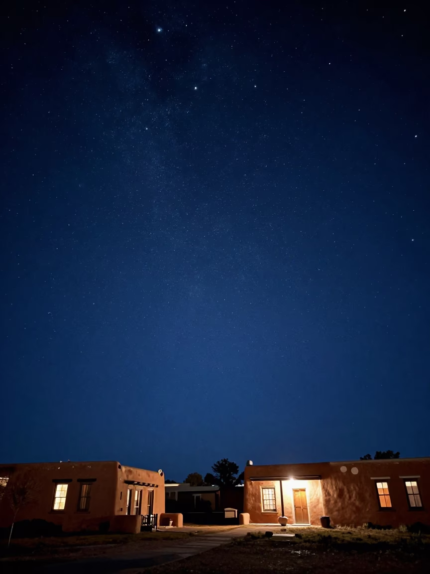 Night Sky at The Deepest Night Sky Light in Santa Fe in in Santa Fe, New Mexico, United States