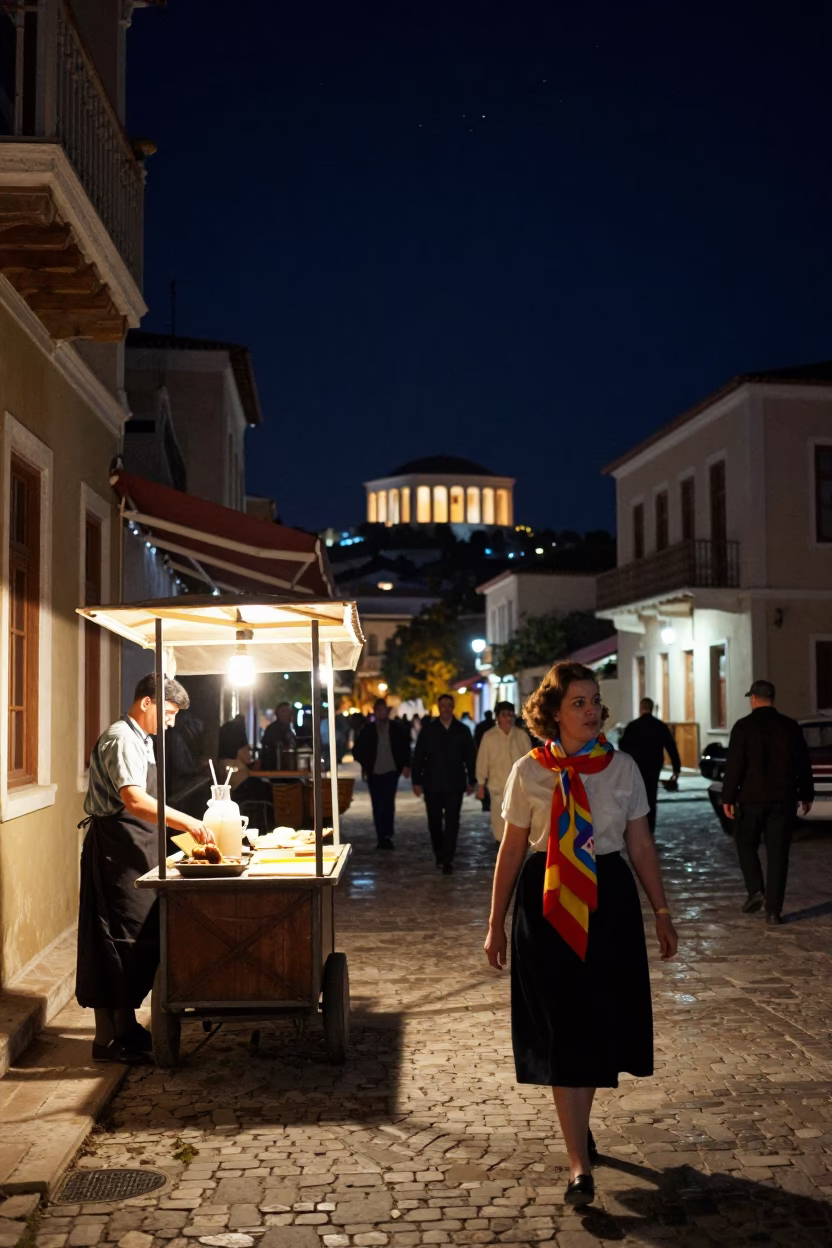 Night Sky in Athens at The Deepest Night Sky Light in in Athens, Greece