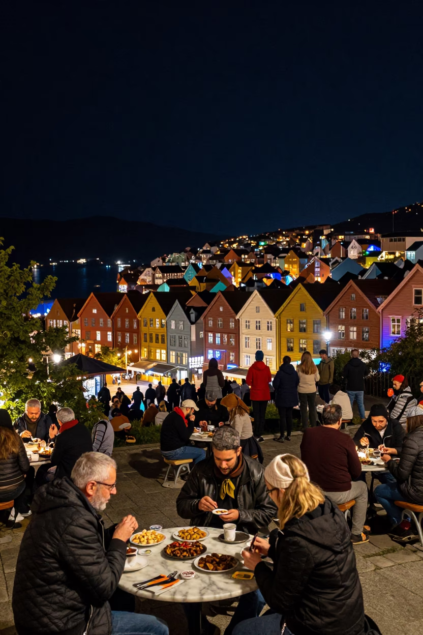 Night Sky in Bergen at The Deepest Night Sky Light in in Bergen, Norway