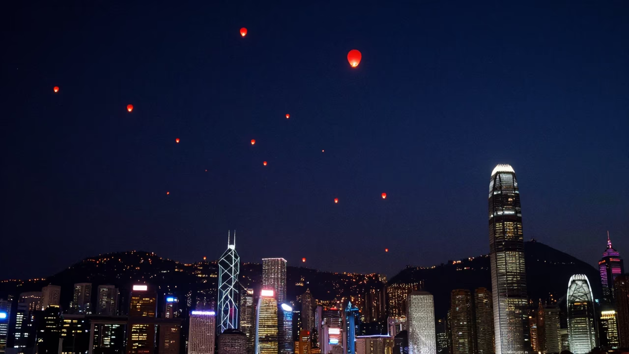 Night Sky in Hong Kong at The Deepest Night Sky Light in in Hong Kong, Hong Kong