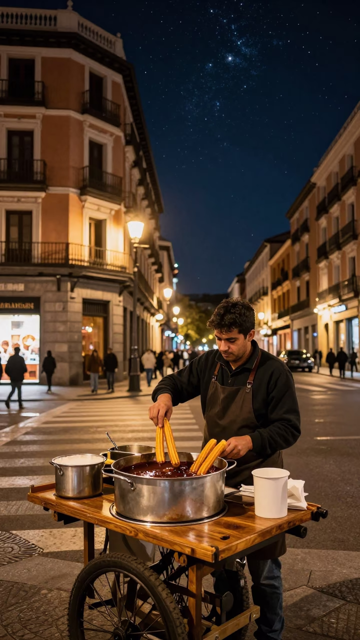 Night Sky in Madrid at The Deepest Night Sky Light in in Madrid, Spain