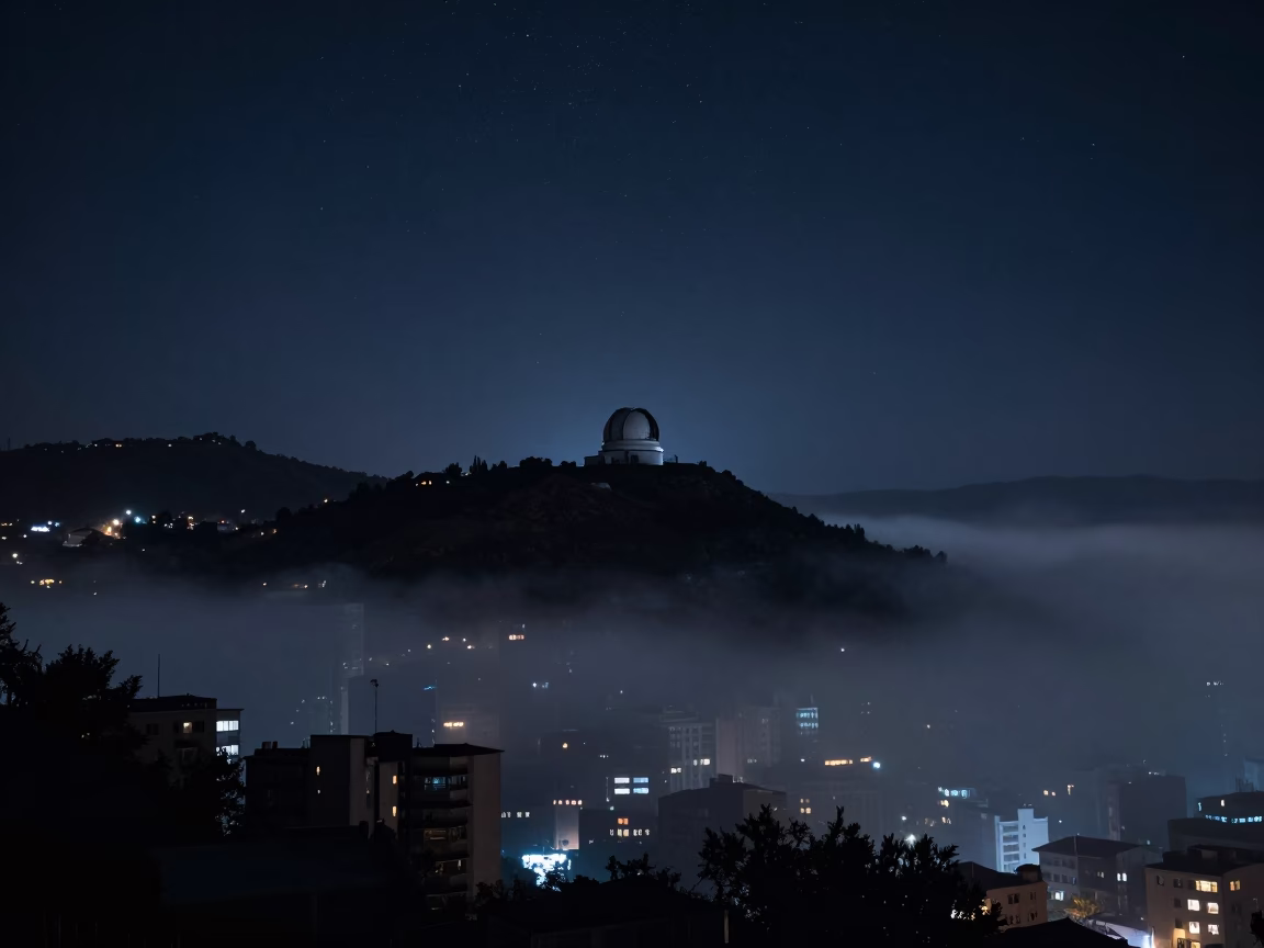 Night Sky in Valparaiso at The Deepest Night Sky Light in in Valparaiso, Chile