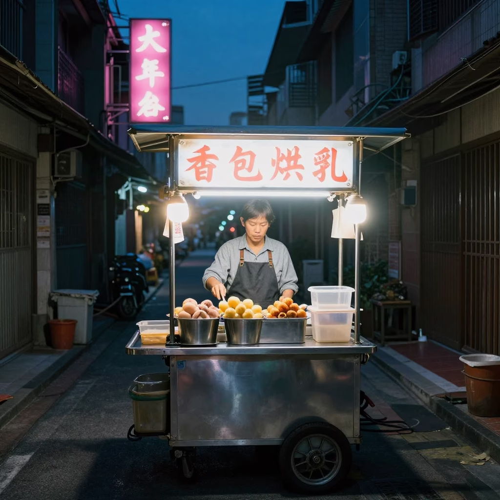 Night Snacks after dark in Tainan in in Tainan, Taiwan