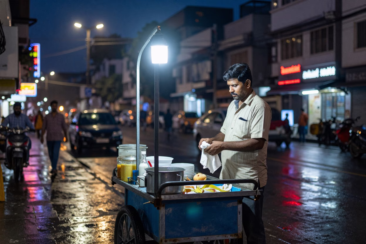 Night Stall after dark in Hyderabad in in Hyderabad, India