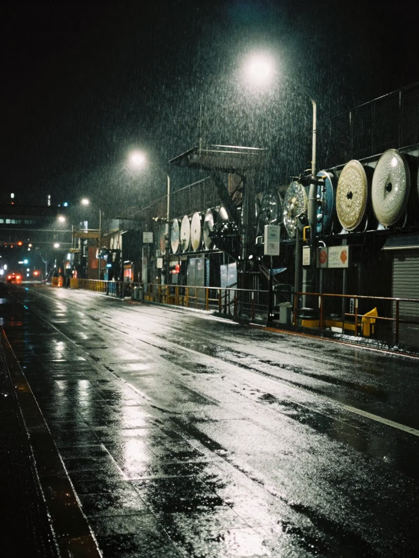 Night Street at Deep In The Night Light in Sapporo in in Sapporo, Japan