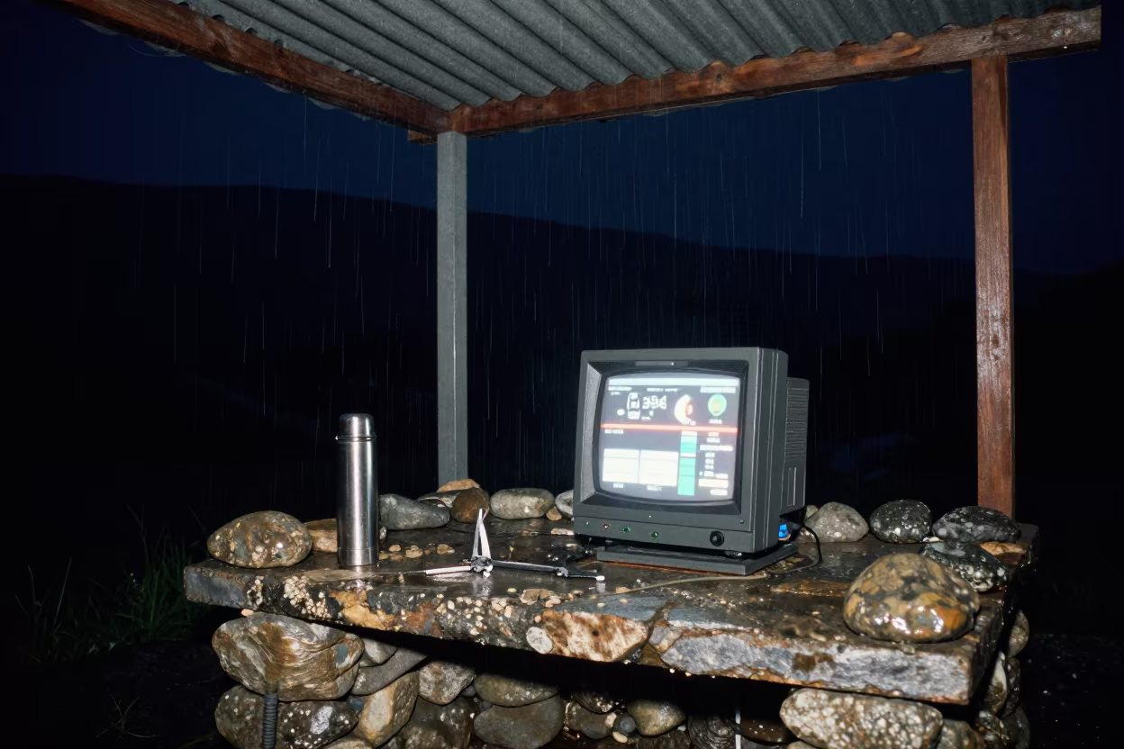 Night Study River Stones Field Station in at a remote field station in the Andes