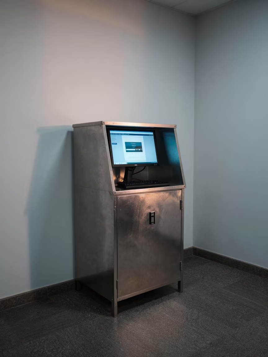 Night Vendor Lockbox in Cusco Operations Center in in an operations center under monitor glow in Cusco